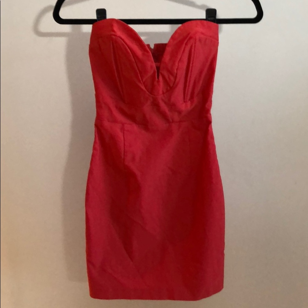 Hot pink strapless sweetheart dress